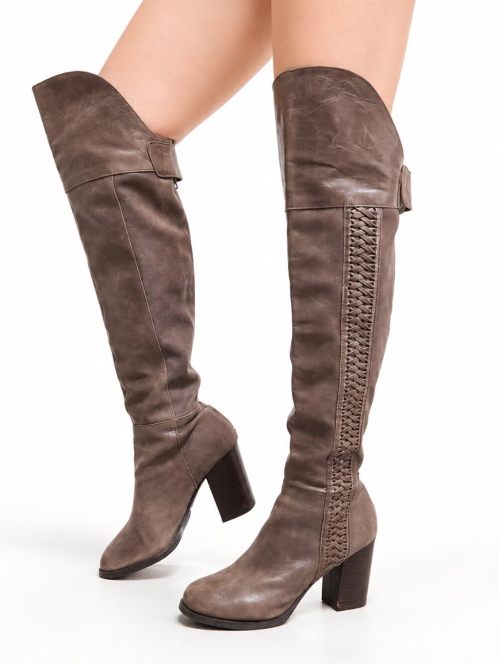 Genuine Leather Over The Knee Heeles Boots